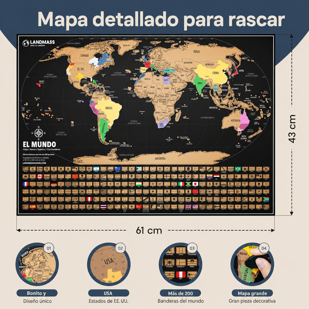 Mapa Mundial para Rascar